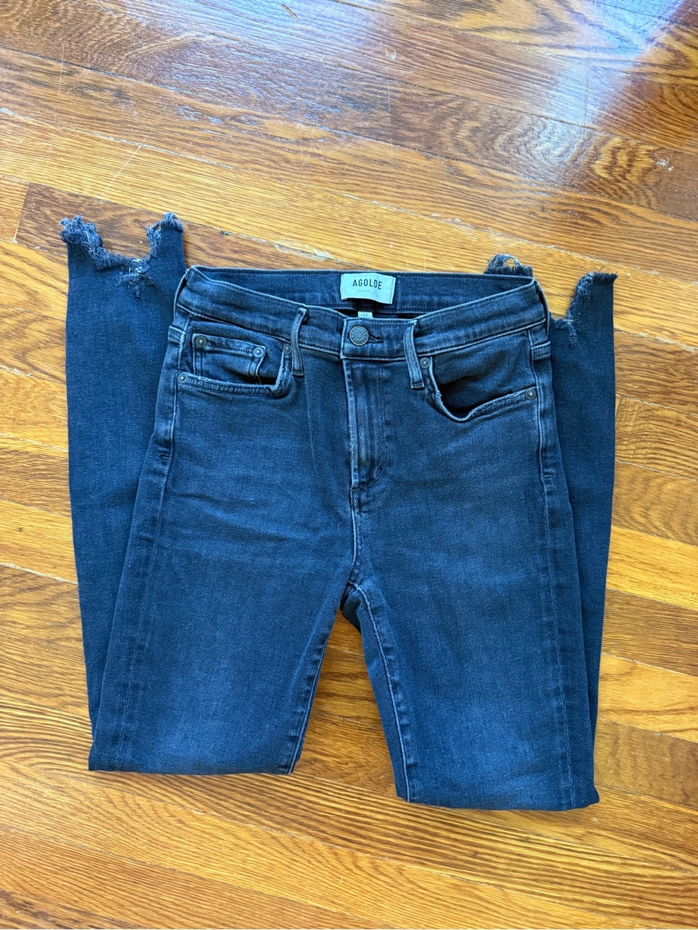 AGOLDE Black High-Rise Skinny Jeans